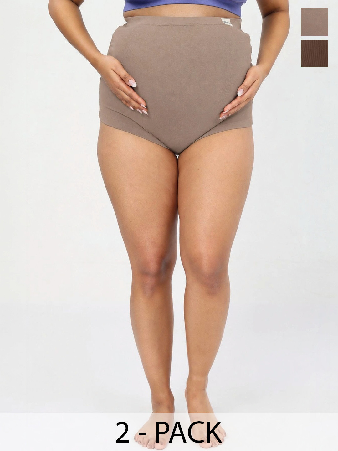 House Of Zelena Pack Of 2 Self Design Maternity Briefs