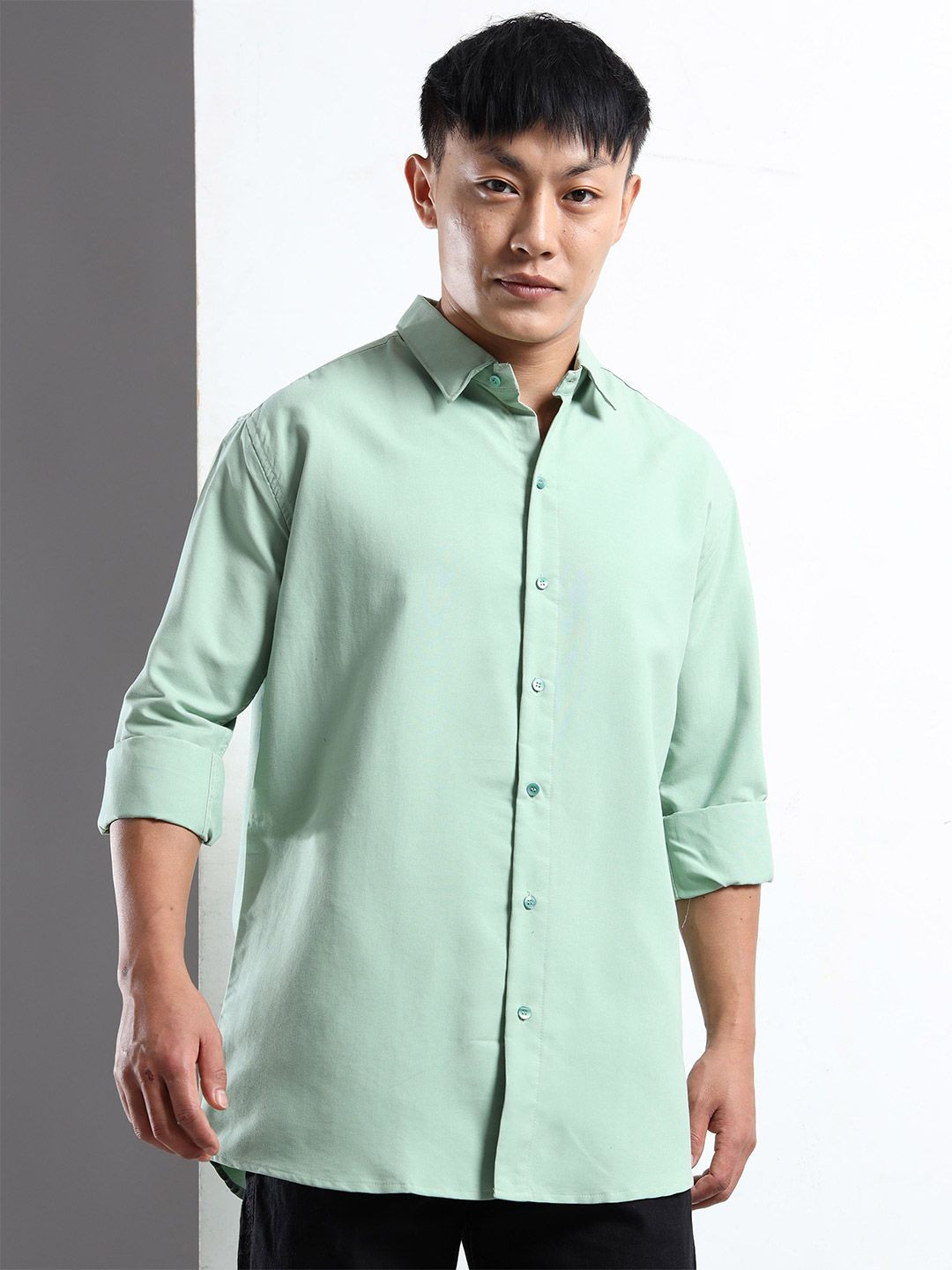 Mint Green Regular Fit Casual Shirt