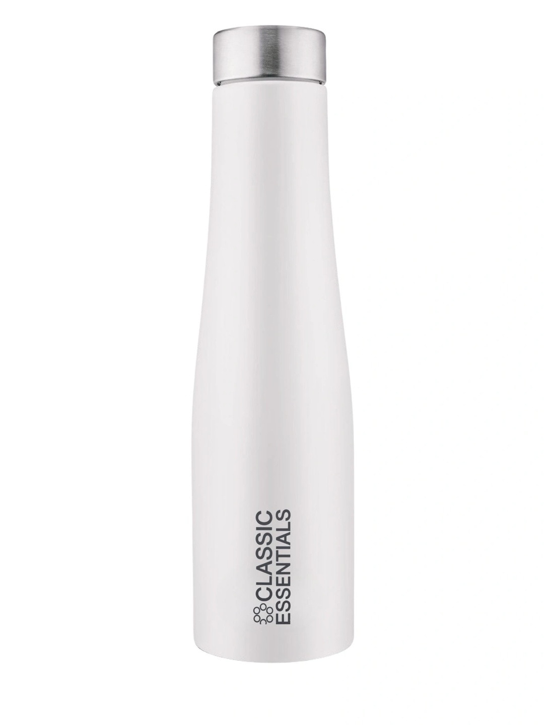 Classic Essentials White & Silver-Toned Stainless Steel Water Bottle 1l