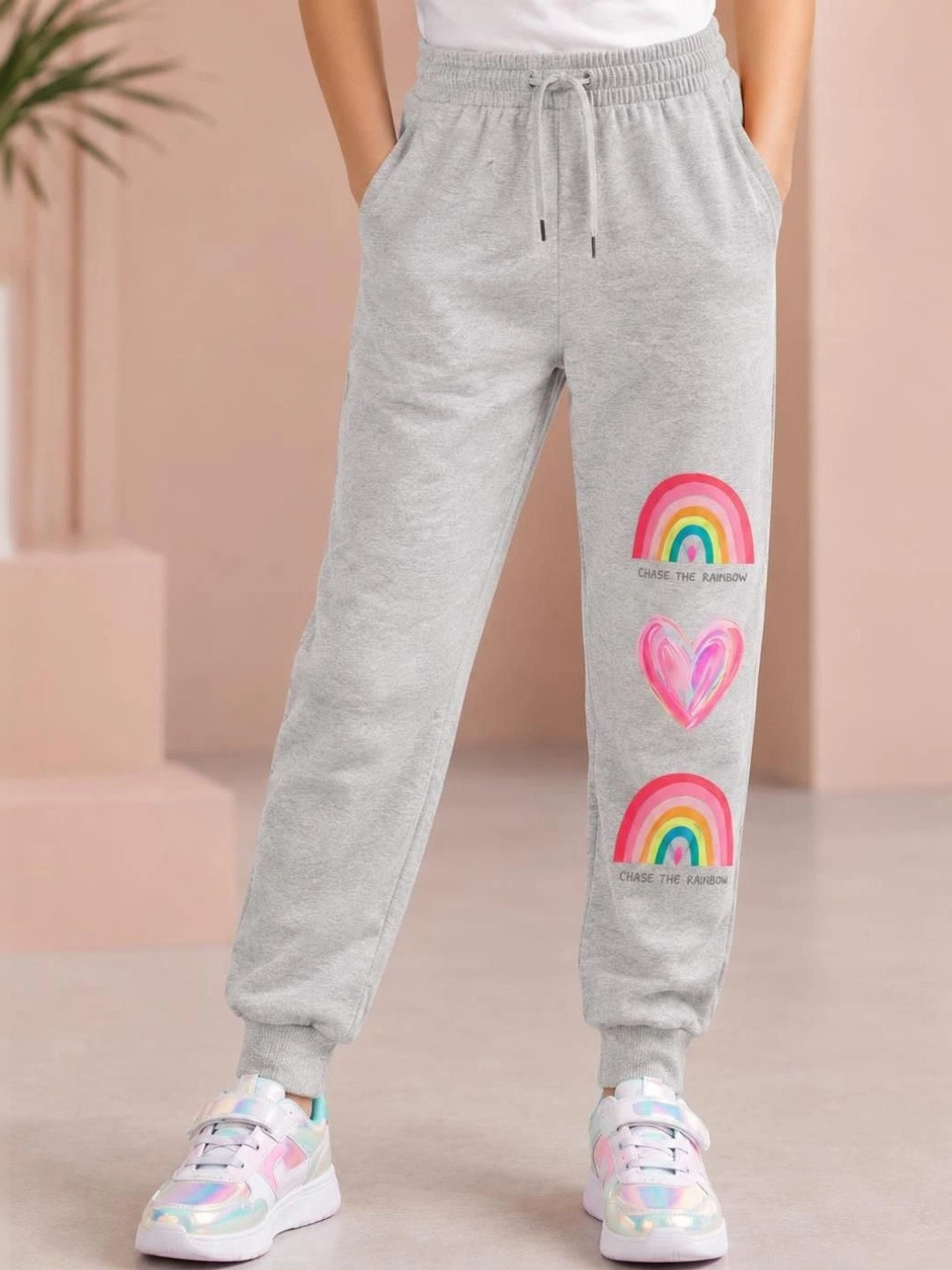 NUSYL Girls Regular Fit Graphic Print Training Joggers