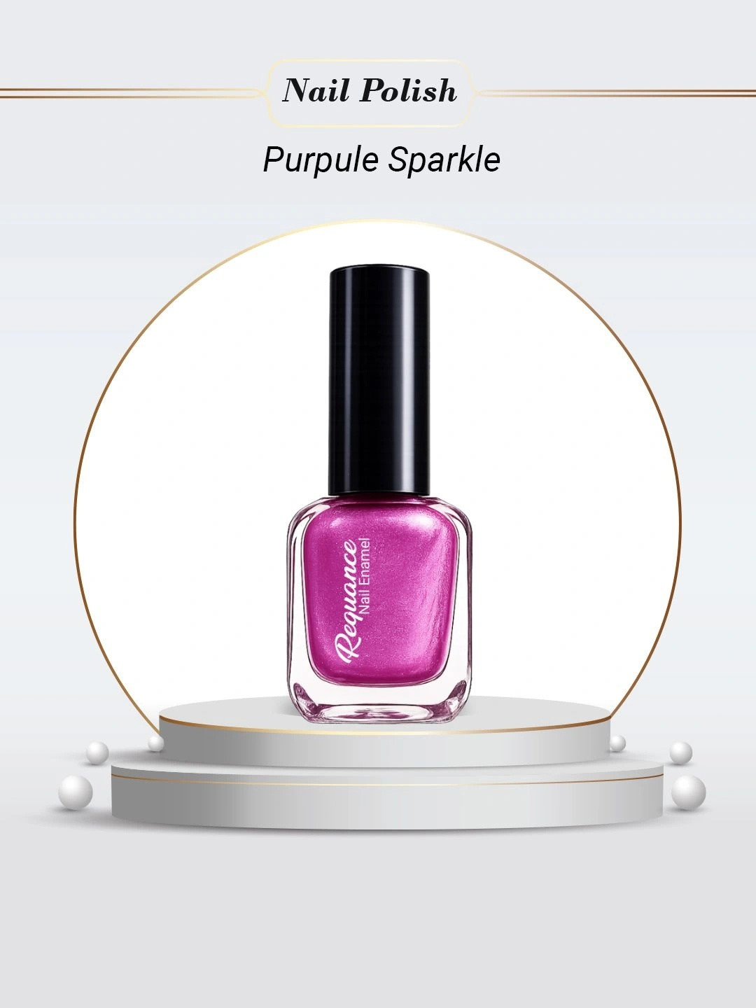 REQUANCE Quick Dry & Long Lasting Nail Polish - 6 ml - Purpule Sparkle