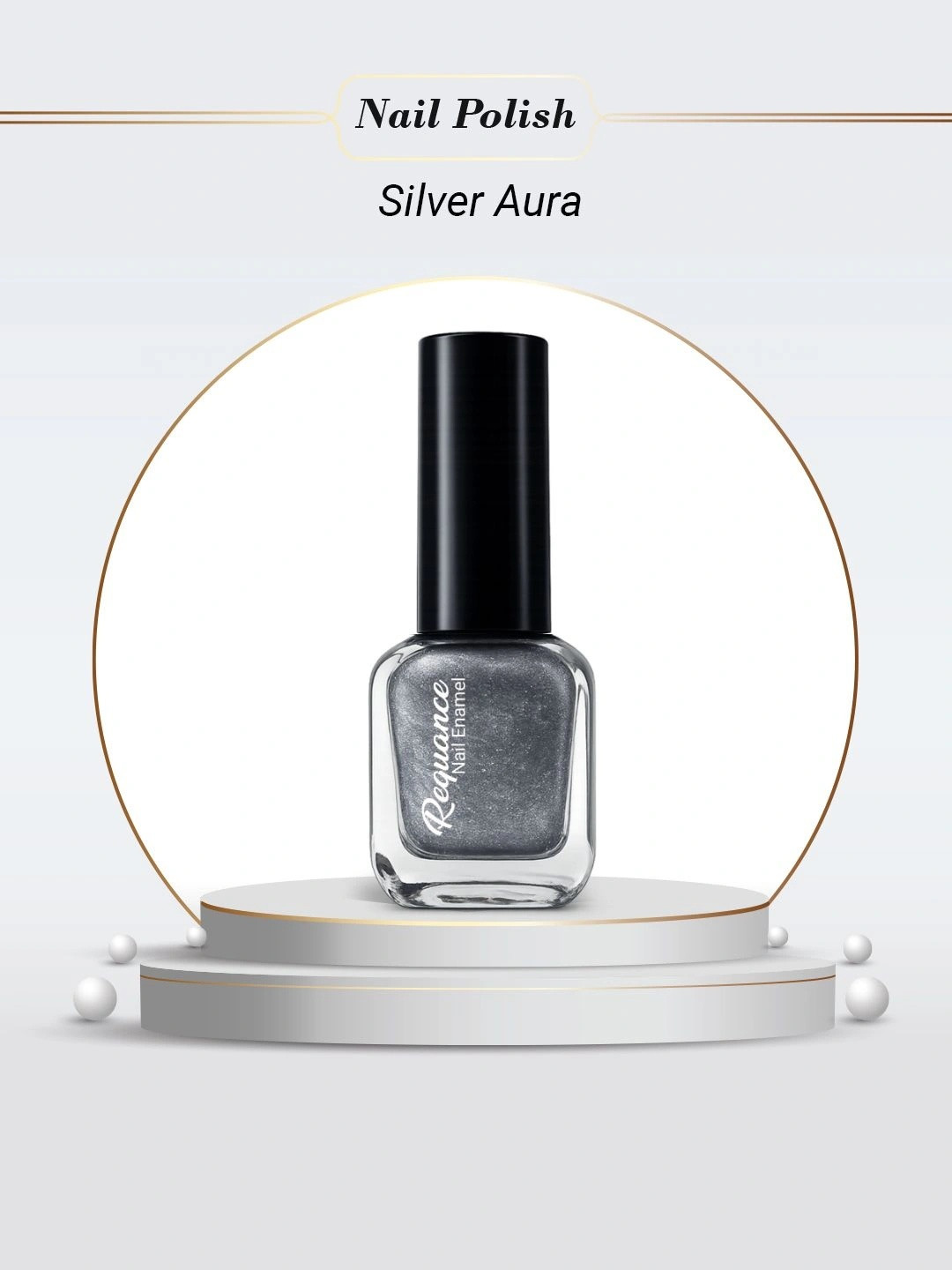 REQUANCE Quick Dry & Long Lasting Nail Polish - 6 ml - Silver Aura