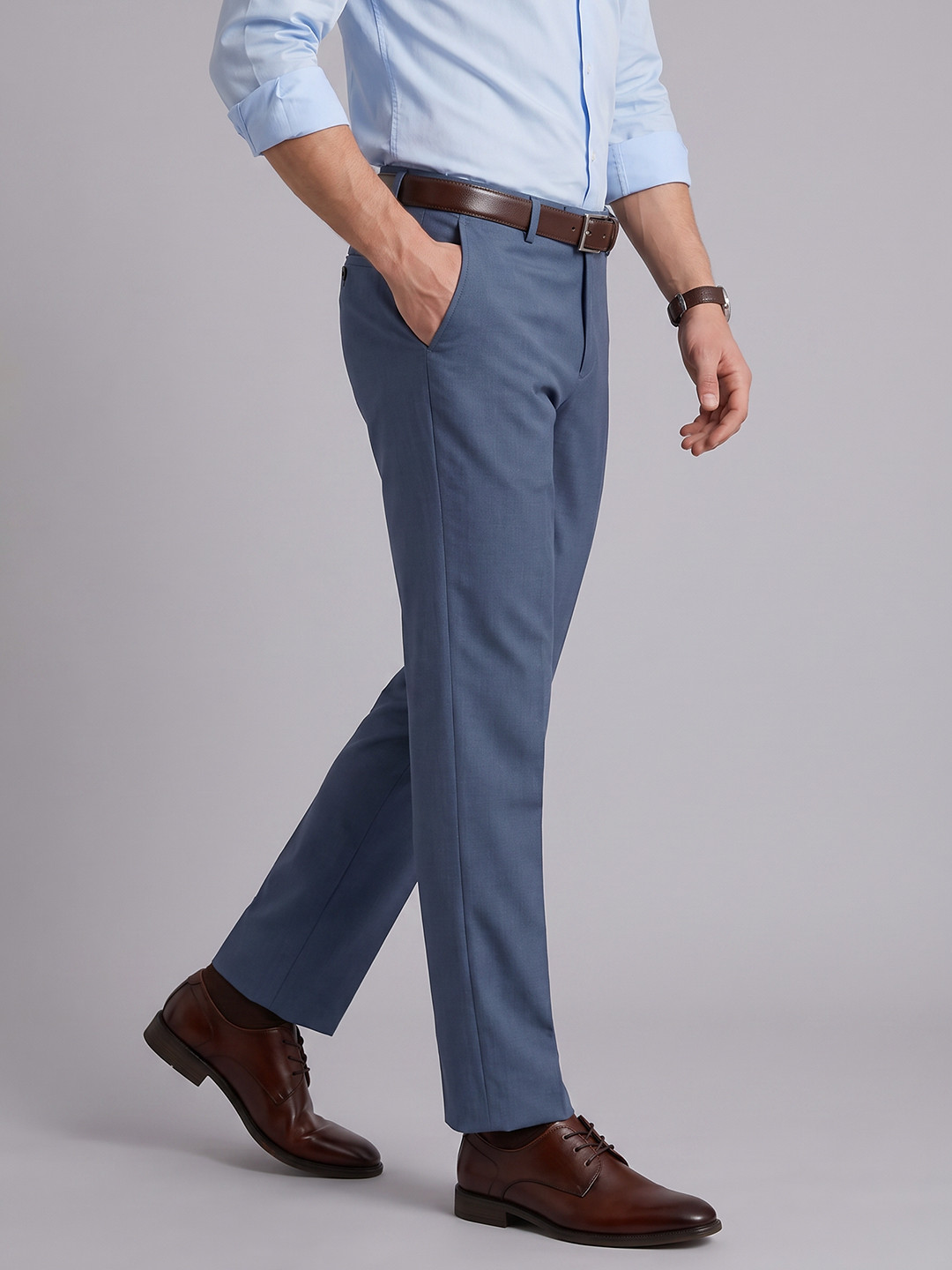 Blackberrys Men Slim Fit Formal Trousers