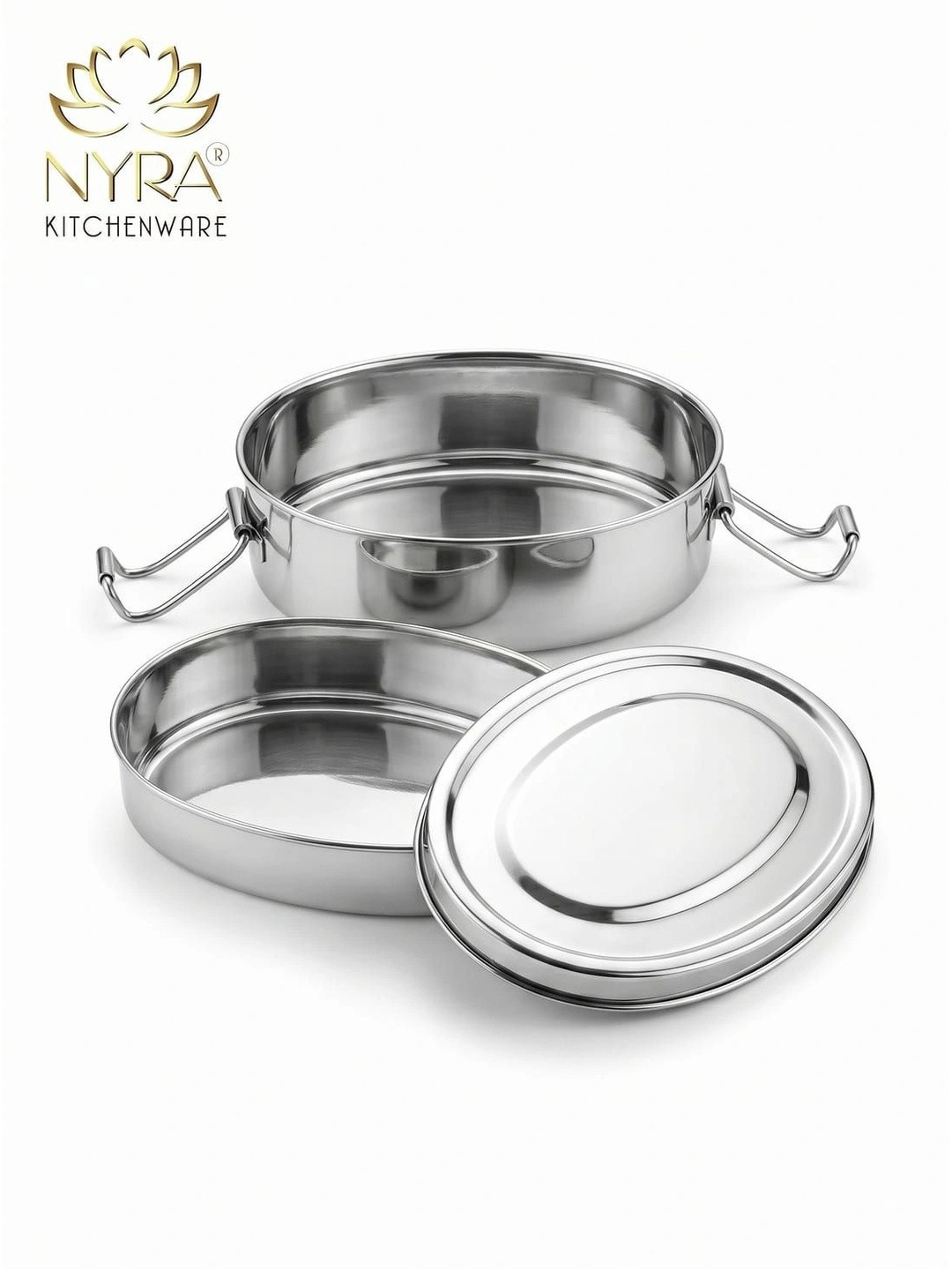 Nyra Kitchenware Medium Food Pack Stainless Steel Lunch Box With Spoon & Fork