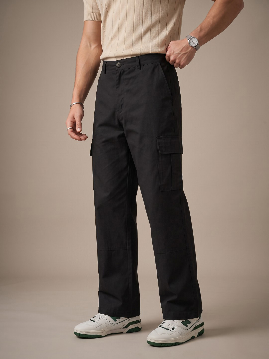 glitchez Men Relaxed Fit Cargos Trousers