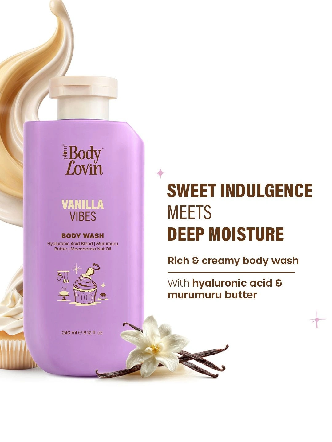 Plum BodyLovin Vanilla Vibes Shower Gel - 240 ml