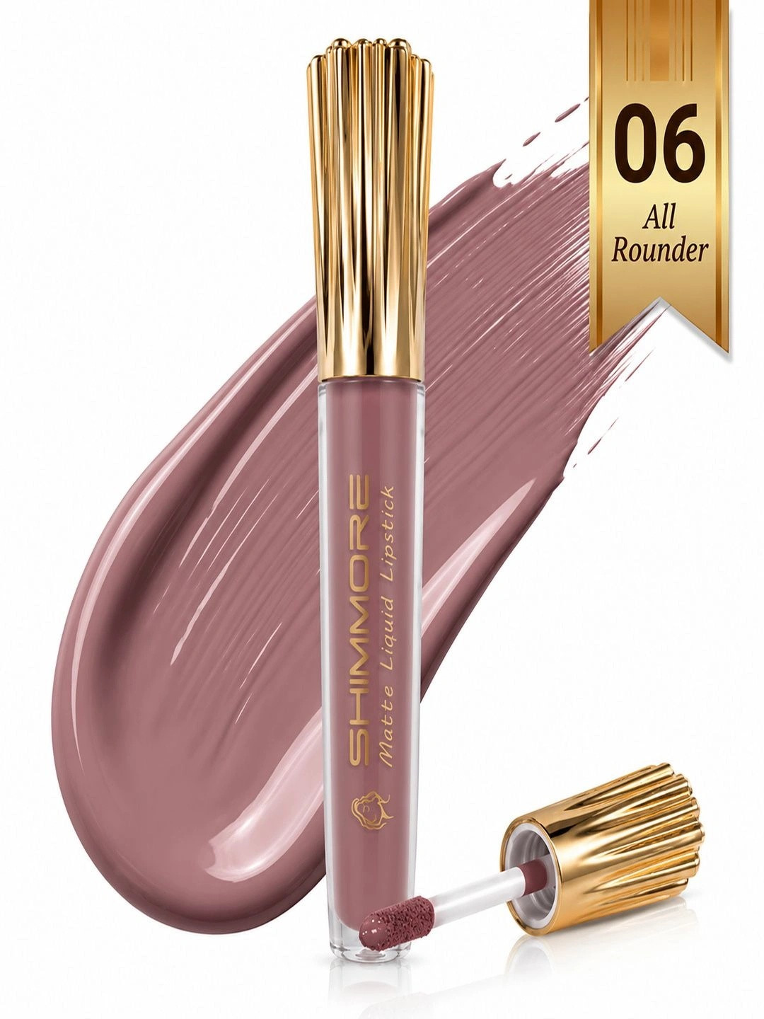 SHIMMORE Non Transfer Velvet Matte Liquid Lipstick - 4.5 ml - All Rounder - 06