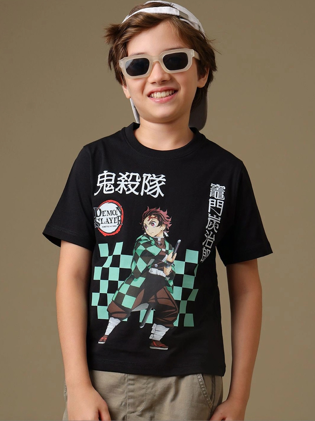 Kids Ville Boys Demon Slayer Anime Printed T-shirt