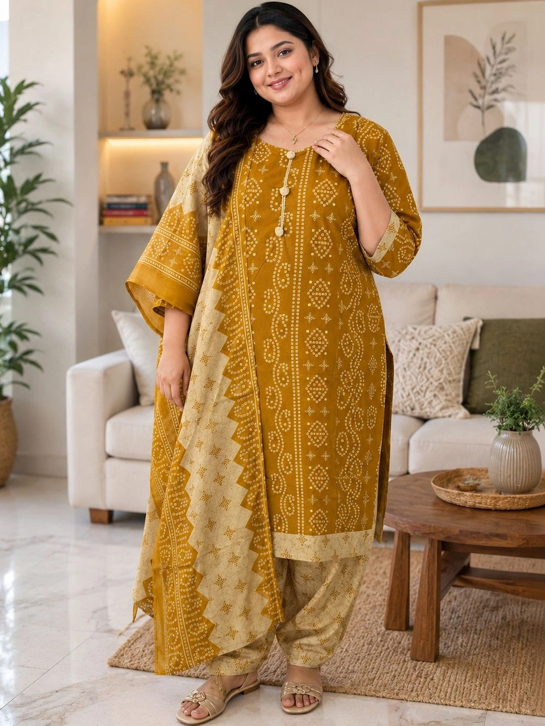 KALINI Women Ethnic Motifs Printed Regular Kurta with Patiala & With Dupatta