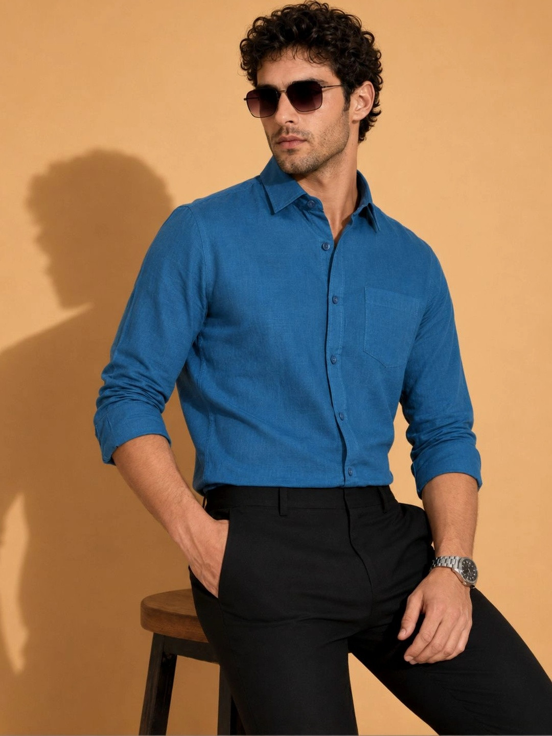 UNSEEN Men Smart Slim Fit Formal Shirt