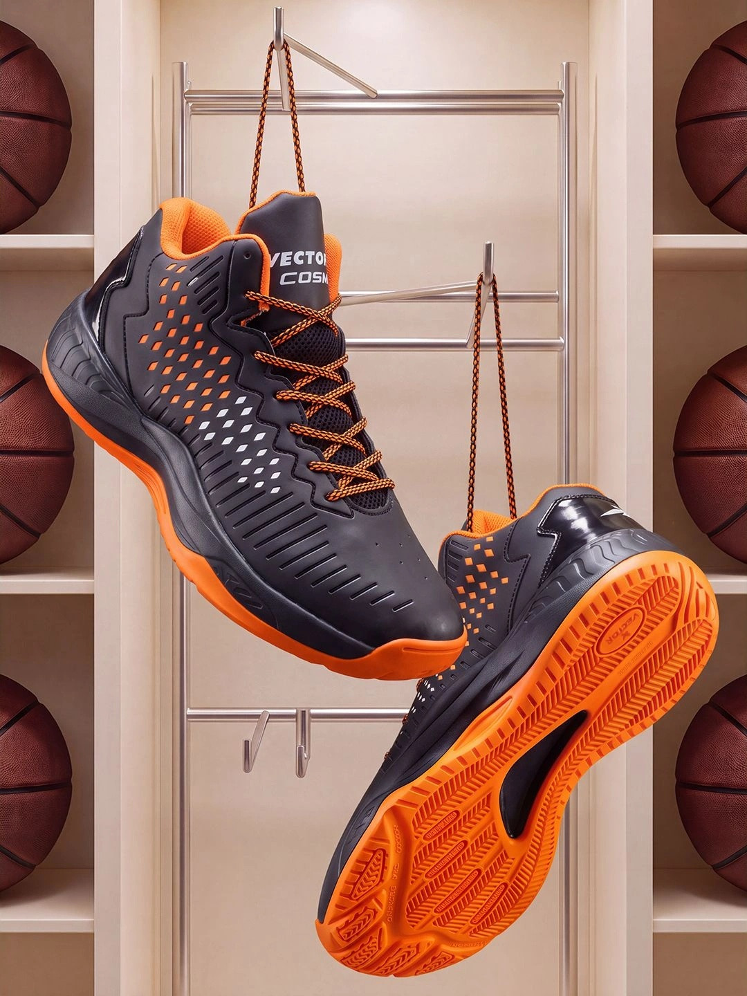 VECTOR X Unisex Cosmic Synthetic Leather Mesh Eva Phylon Rubber Sole Basketball Shoes