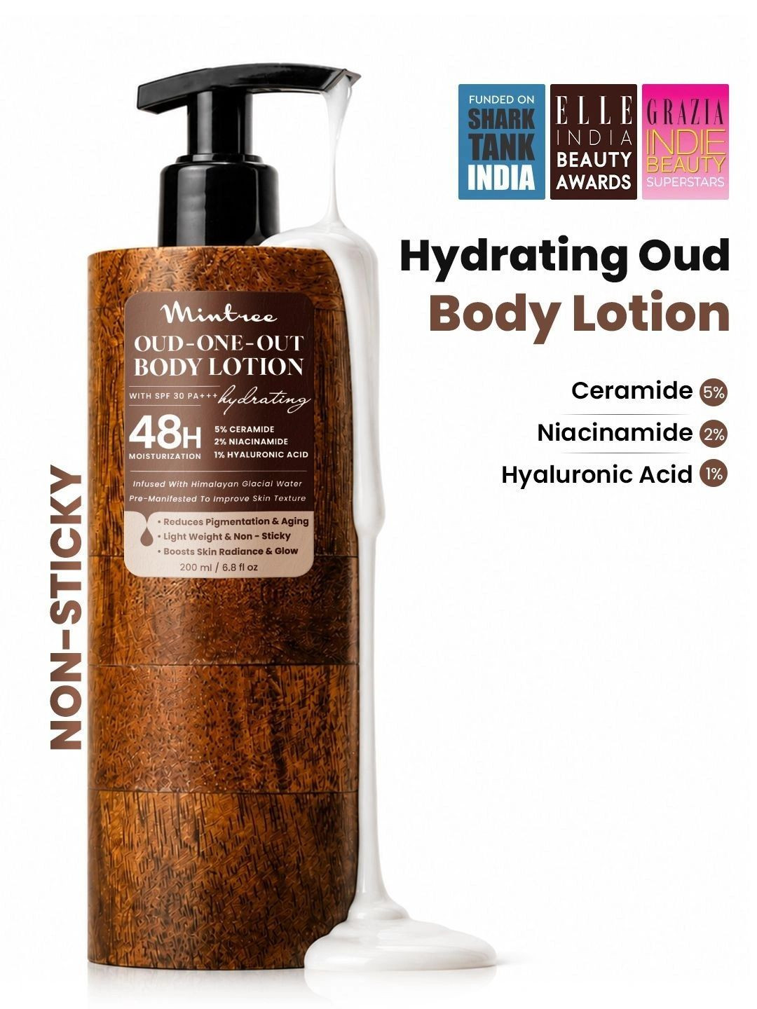 Mintree Organic Oud Moisturizing Body Lotion For Dry Skin With Ceramide-200ml