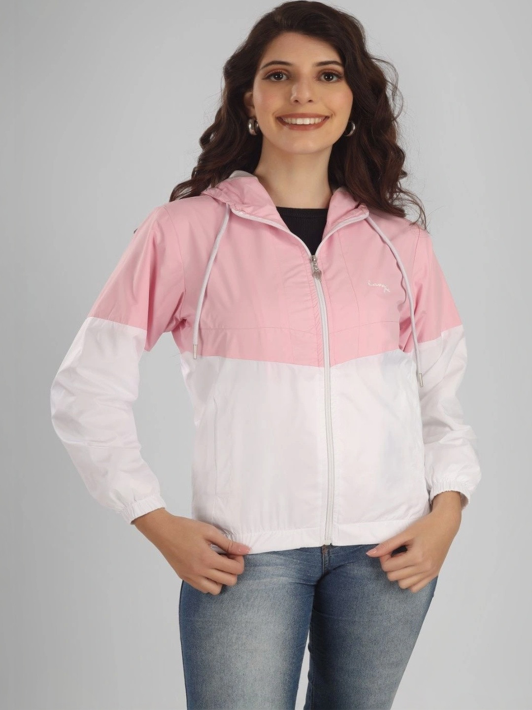 Lavozia Women Colourblocked Lightweight Outdoor Woven Jacket
