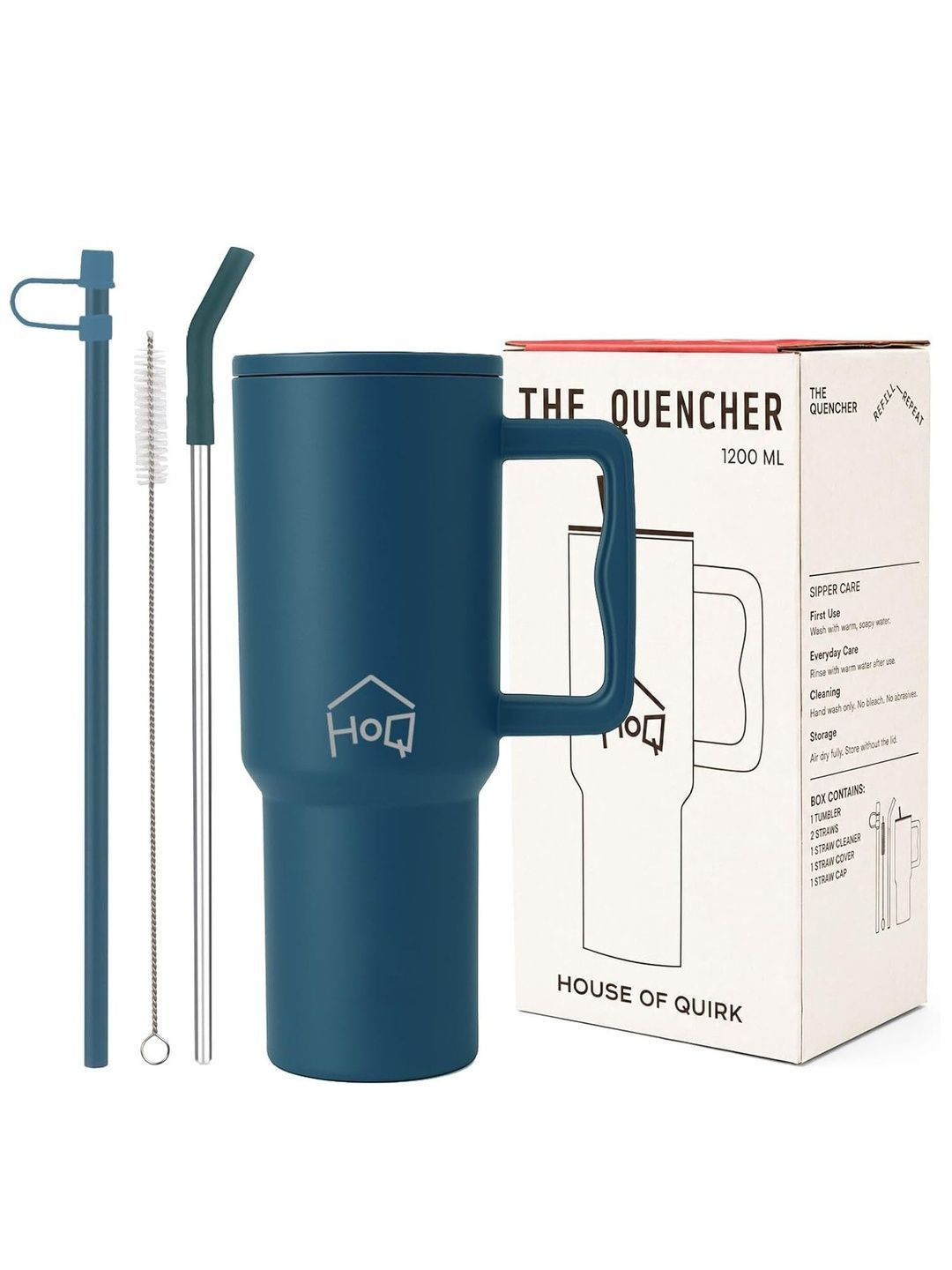HOUSE OF QUIRK Taupe Stainless Steel Double Wall Vacuum Tumbler - 1.2L