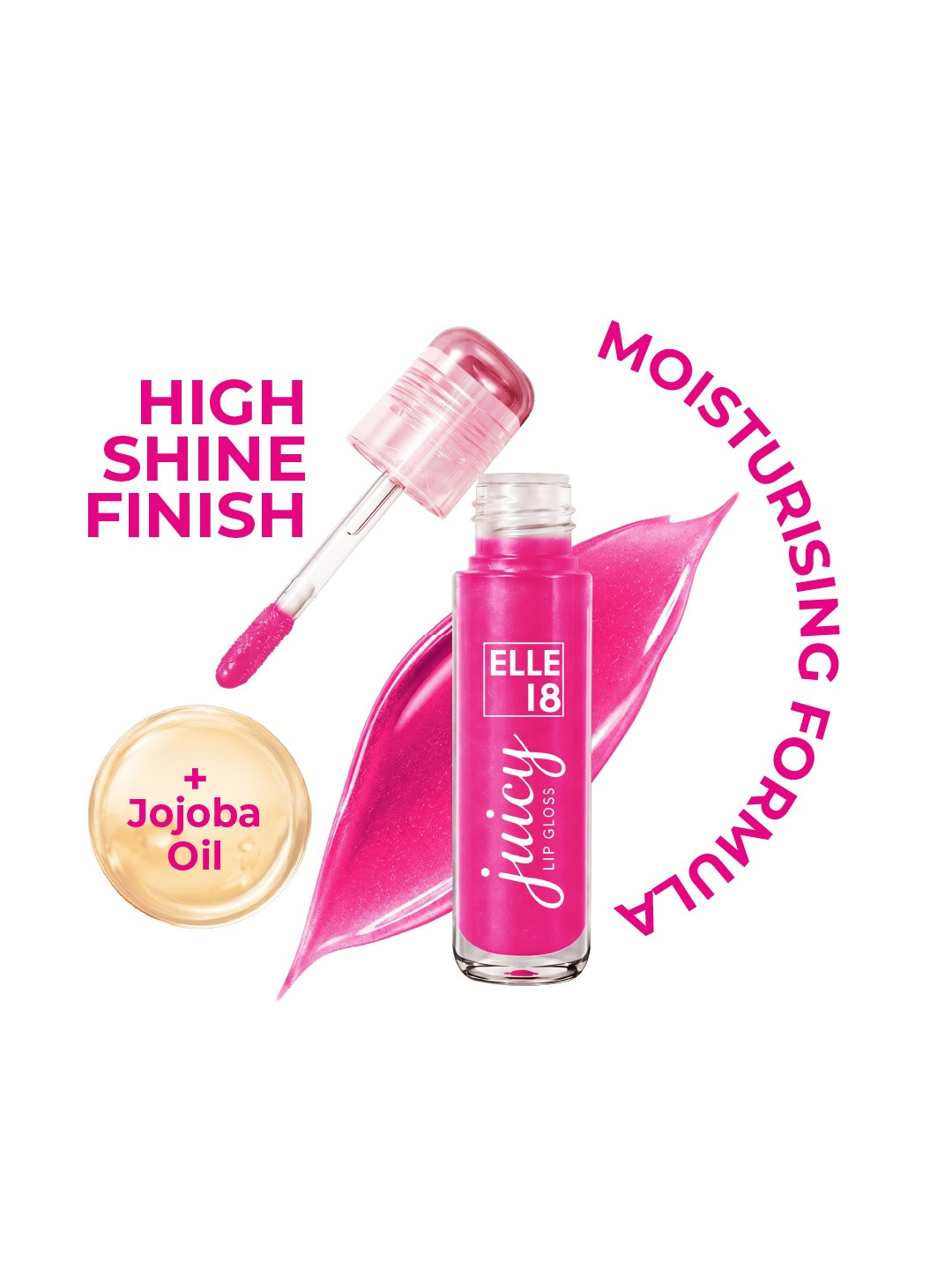 ELLE 18 Non-Sticky & Hydrating Juicy Lip Gloss with 5-Oil Nourishment 5ml - Berry Frosting