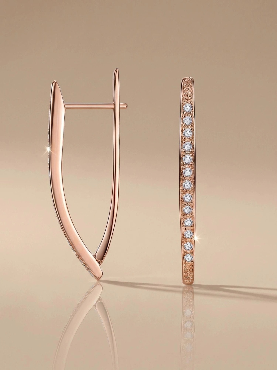 MYKI Rose Gold-Plated Contemporary Hoop Earrings