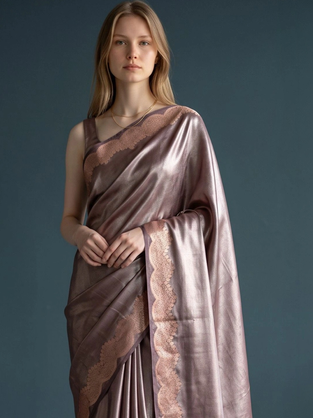Weaversland Woven Design Zari Tissue Handloom Banarasi Saree
