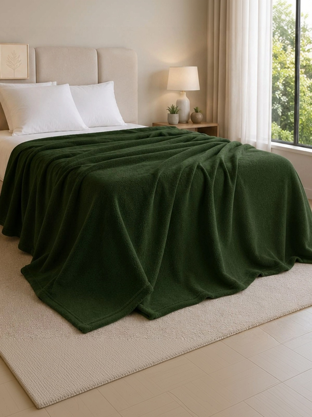 ButterThread Green Woollen AC Room 110 GSM Blanket