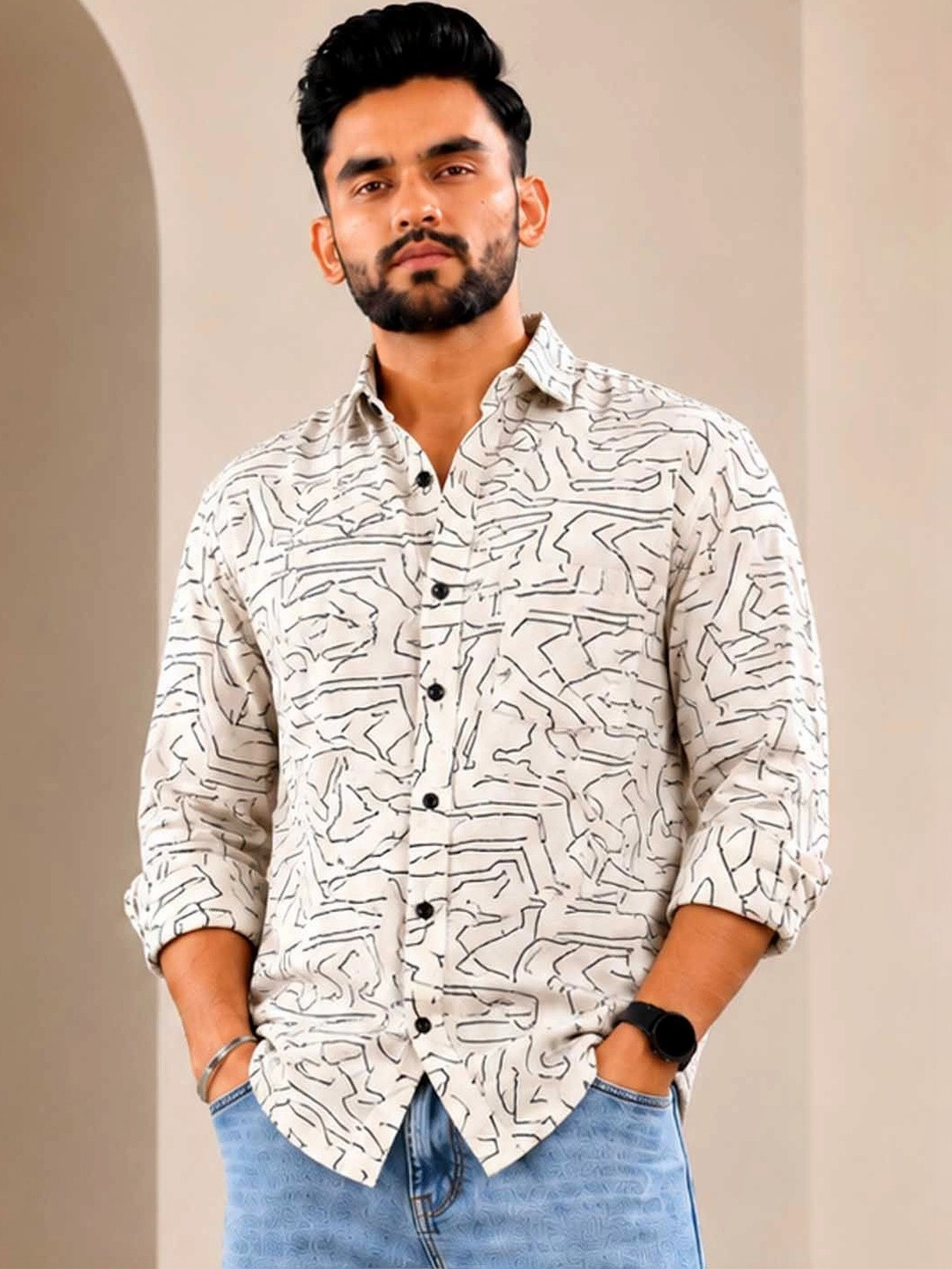 Metronaut Men Classic Printed Casual Shirt