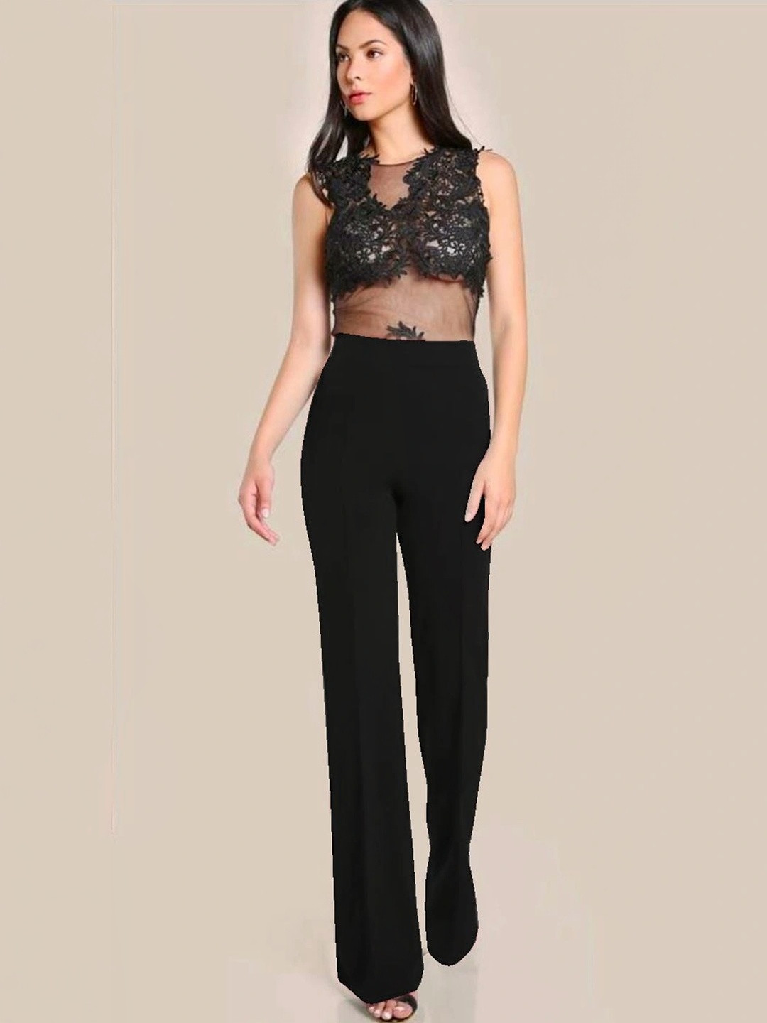 Navyankaa Women Straight Fit High-Rise Trousers