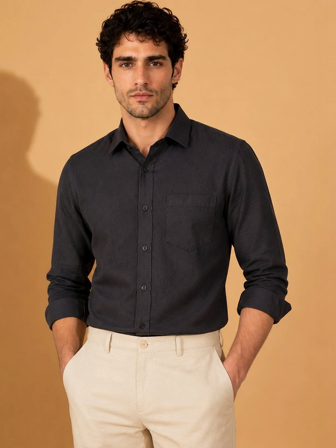 UNSEEN Men Smart Slim Fit Formal Shirt