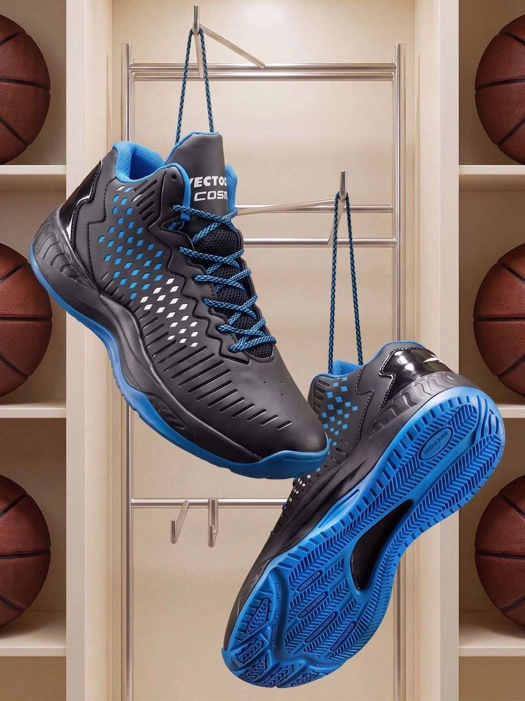 VECTOR X Unisex Cosmic Synthetic Leather MeshEva Phylon Rubber Sole Basketball Shoes