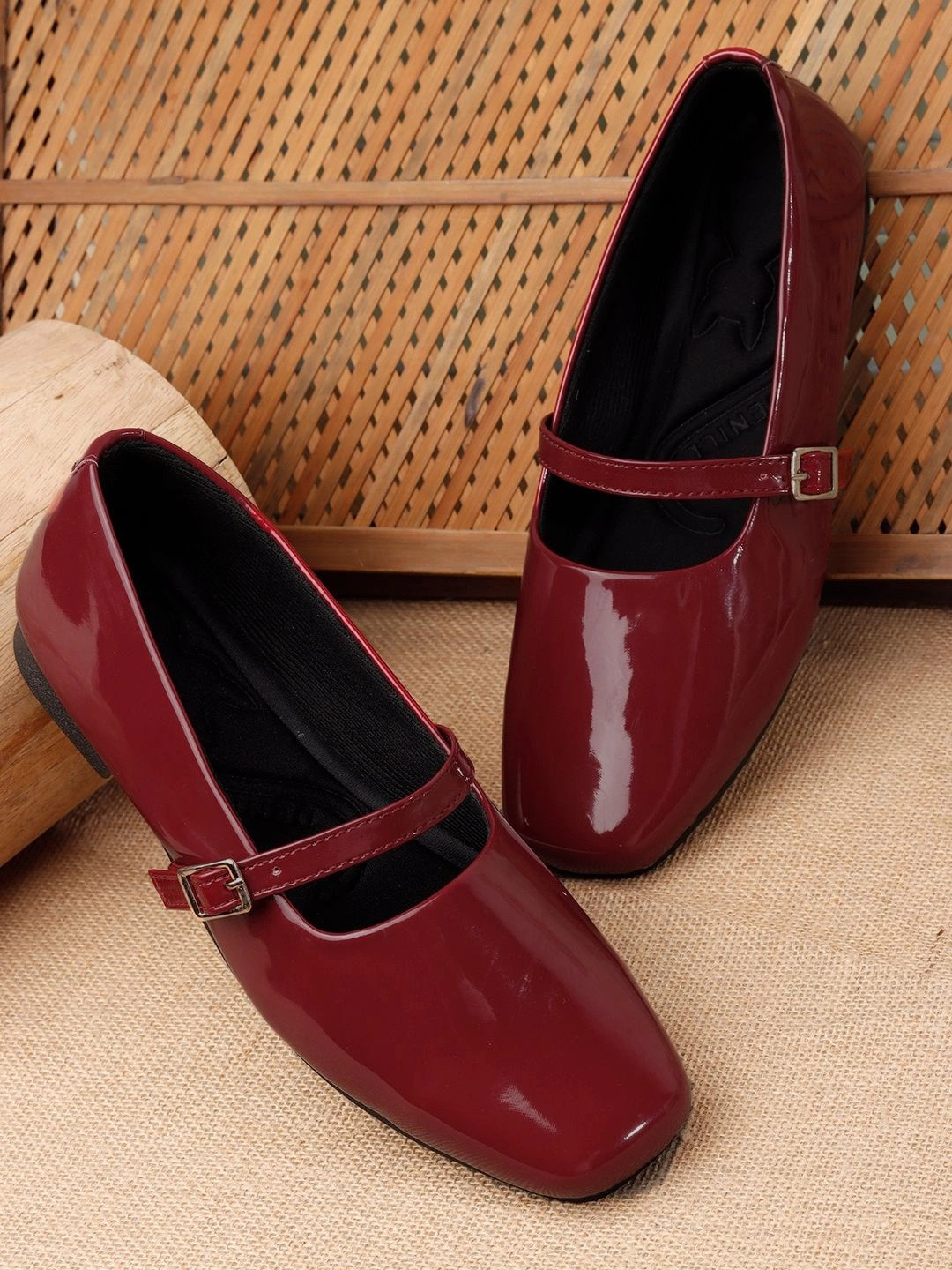 TRIKSY Mary Jane Slip On Buckle Ballerinas