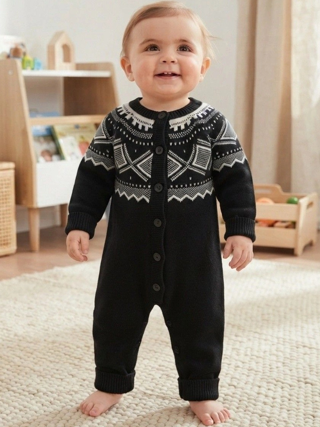 Wunderwoo Infants Printed Round Neck Rompers