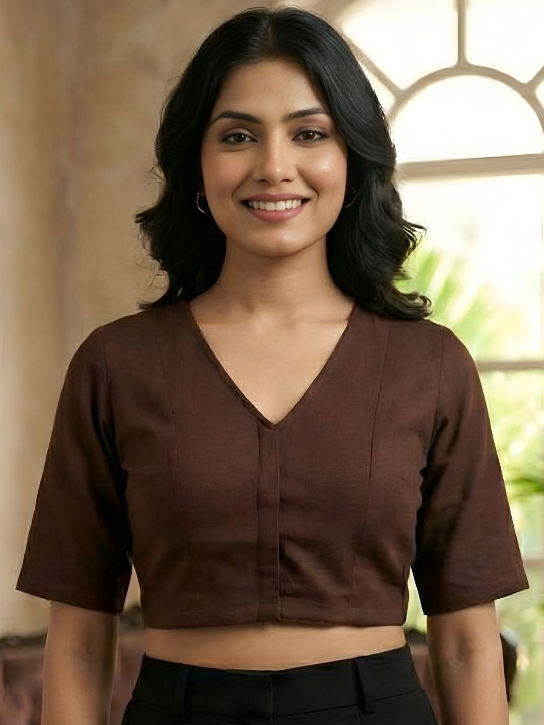 KALINI V-Neck Saree Blouse