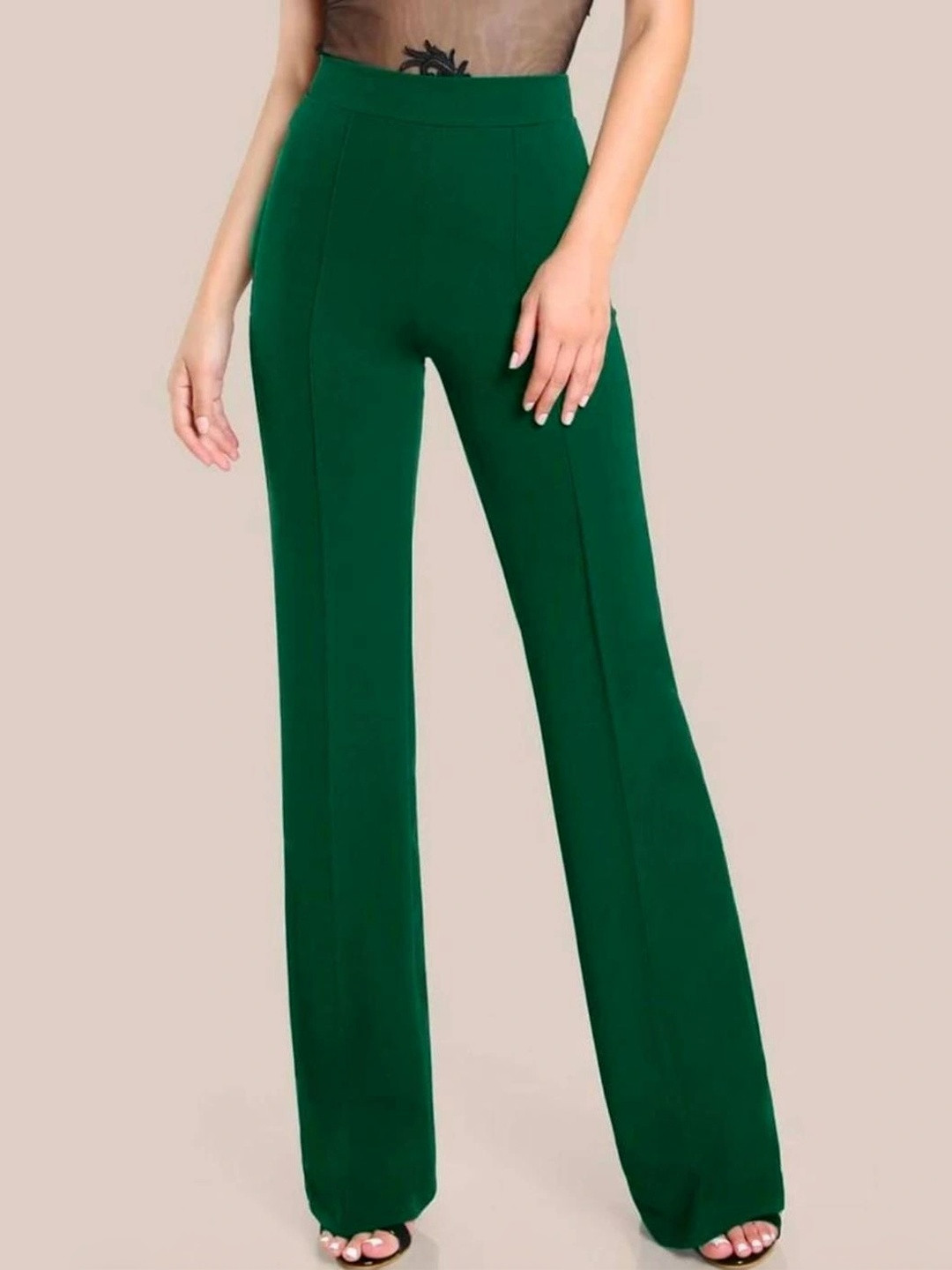 Navyankaa Women Straight Fit High-Rise Trousers