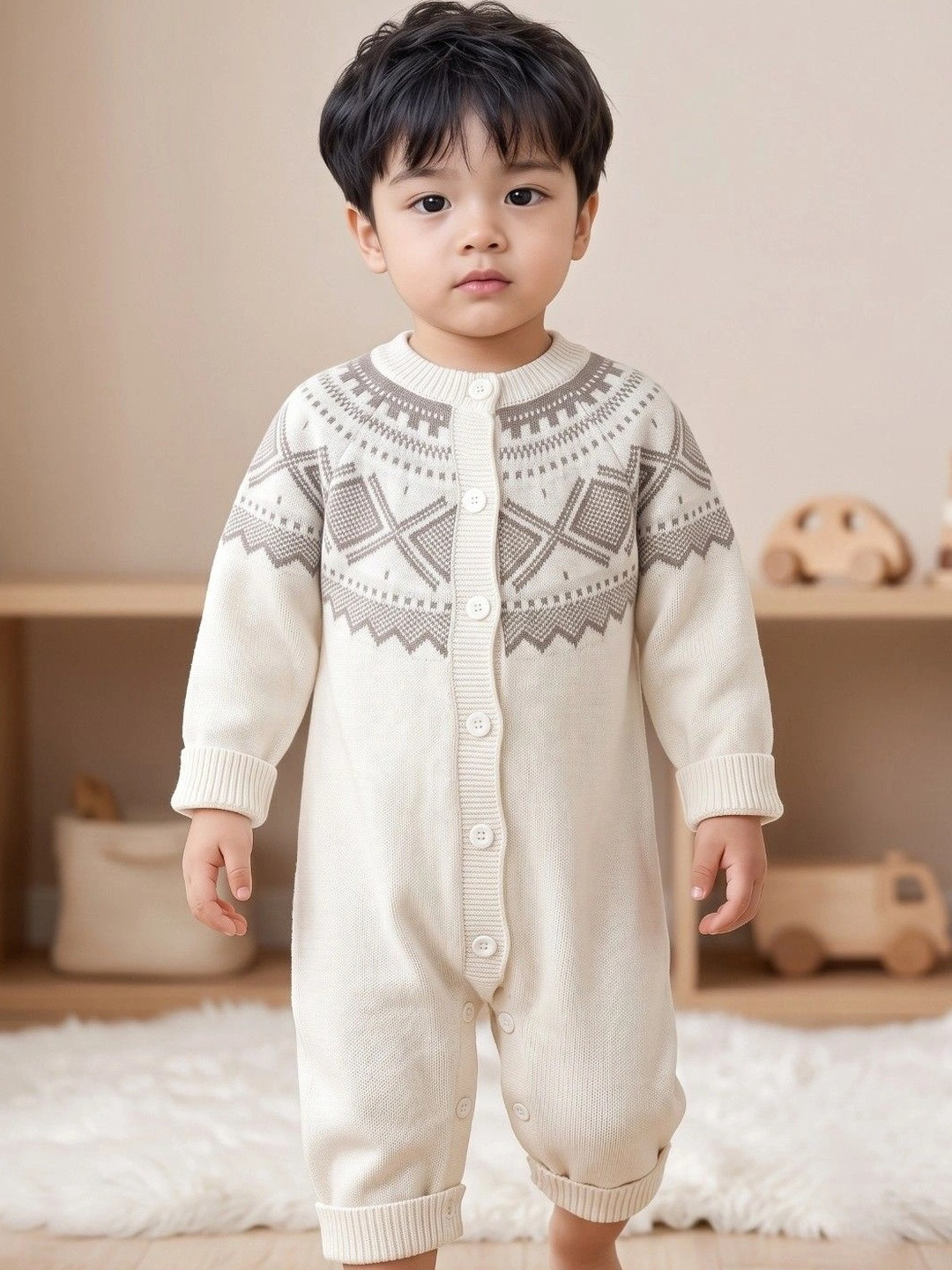 Wunderwoo Infants Printed Round Neck Rompers