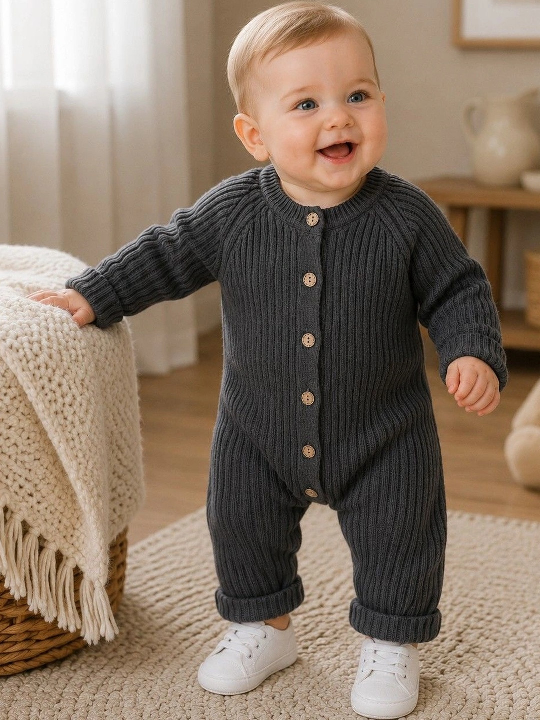 Wunderwoo Infants Printed Round Neck Rompers