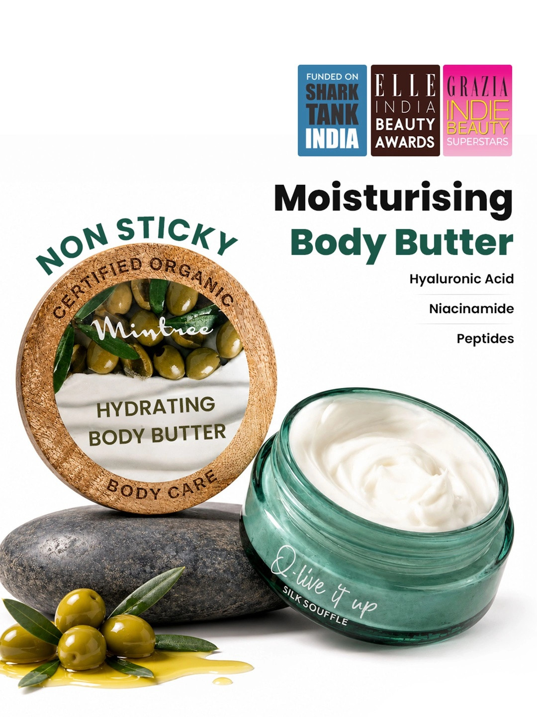 Mintree O-Live it Up Organic Moisturizing Olive Body Butter With Ceramides - 150g