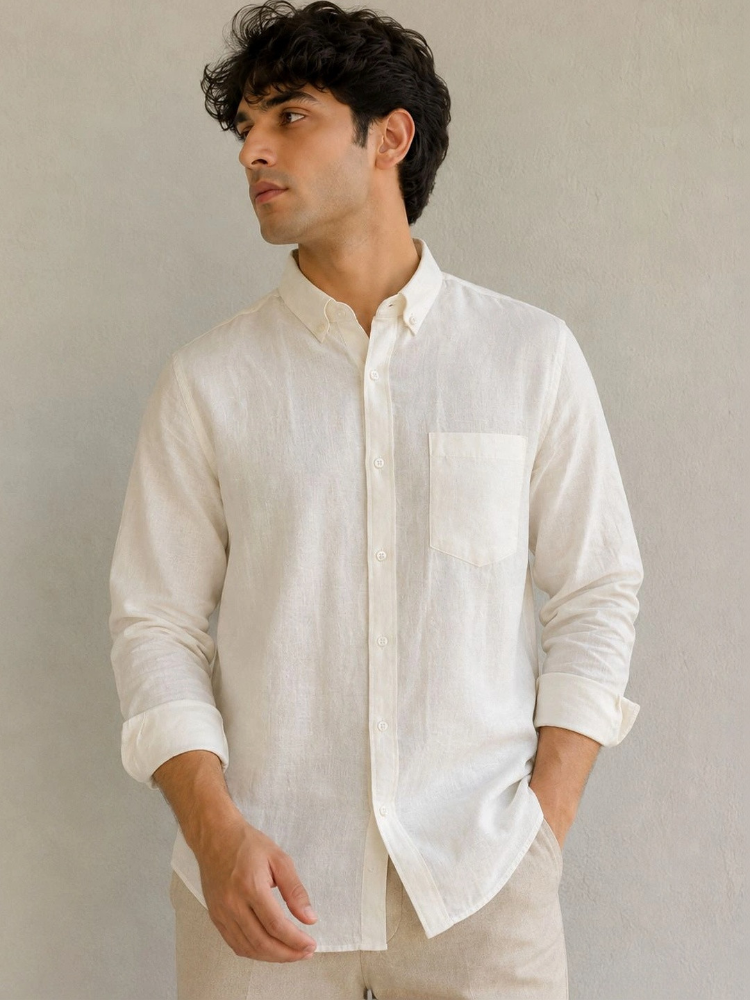 HERE&NOW Men Standard Slim Fit Casual Shirt
