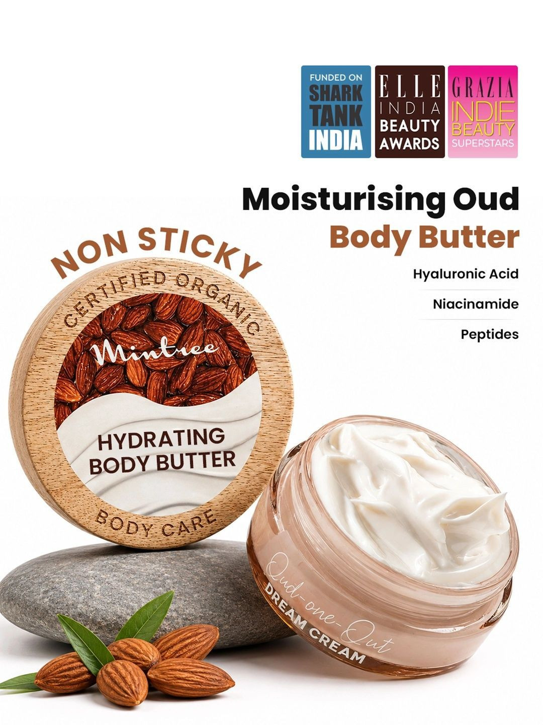 Mintree Oudh-One-Out Dream Cream Body Butter For Dry Skin With Hyaluronic Acid - 150g