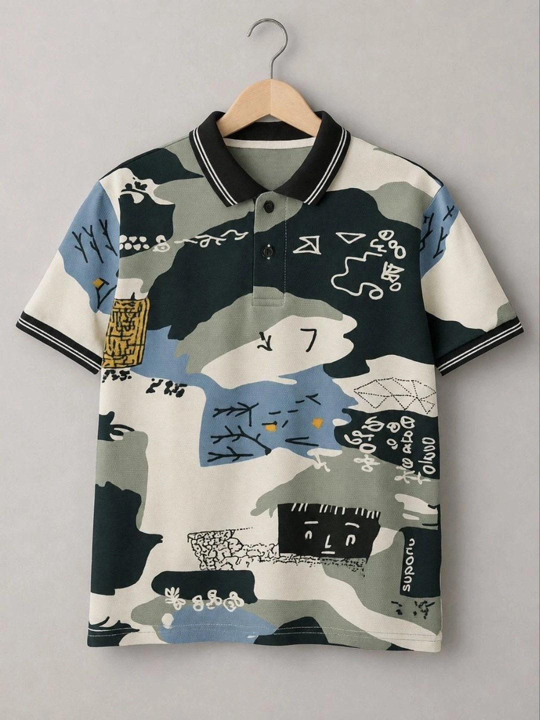 FABMYTRA Boys Printed Polo Collar T-shirt