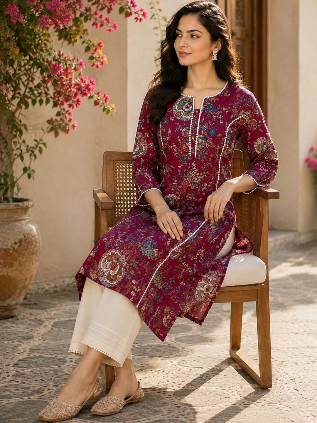 Hunaiza Women Ethnic Motifs Printed Kurta