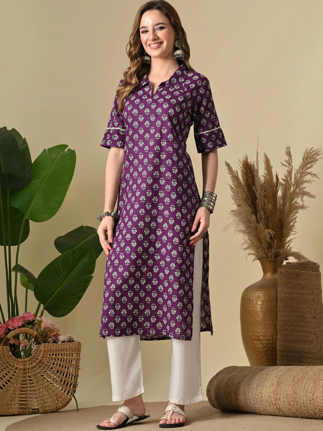 JEMCY Women Floral Printed Kurta