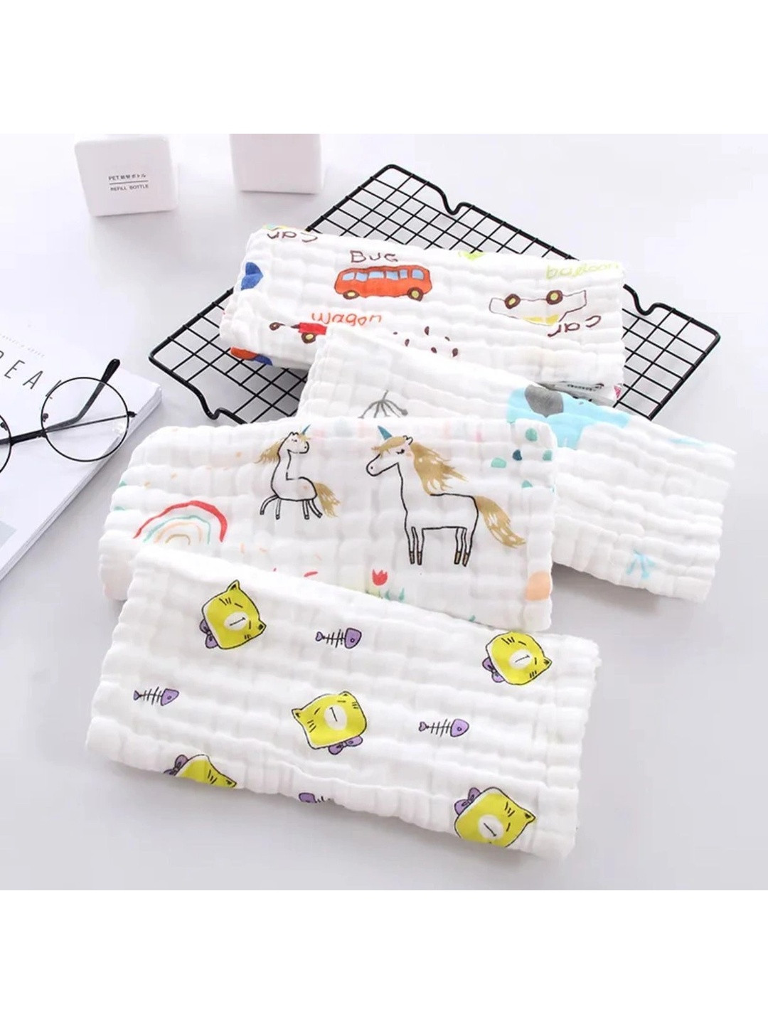 IBA ISBA COLLECTIONS Set of 4 Printed Cotton Handkerchief