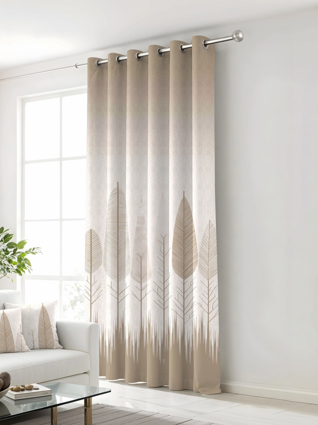 SIMPLYCURTAINS Beige Black Out Long Door Curtain