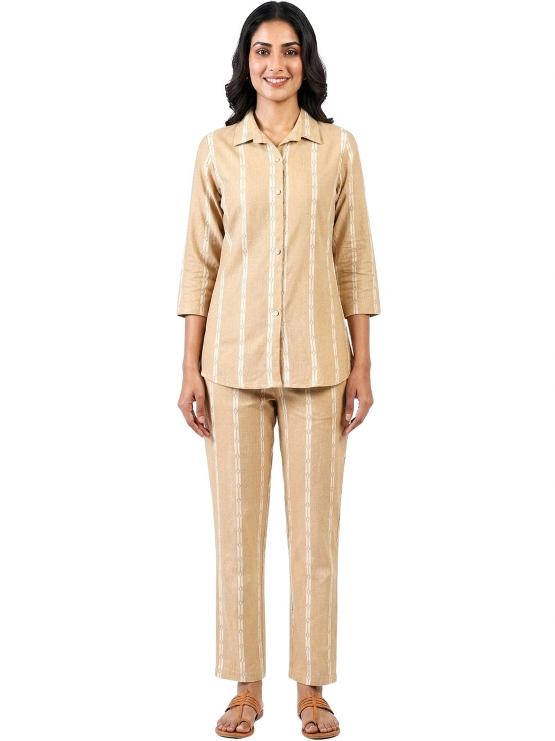LAFURE Embroidered Top with Palazzos