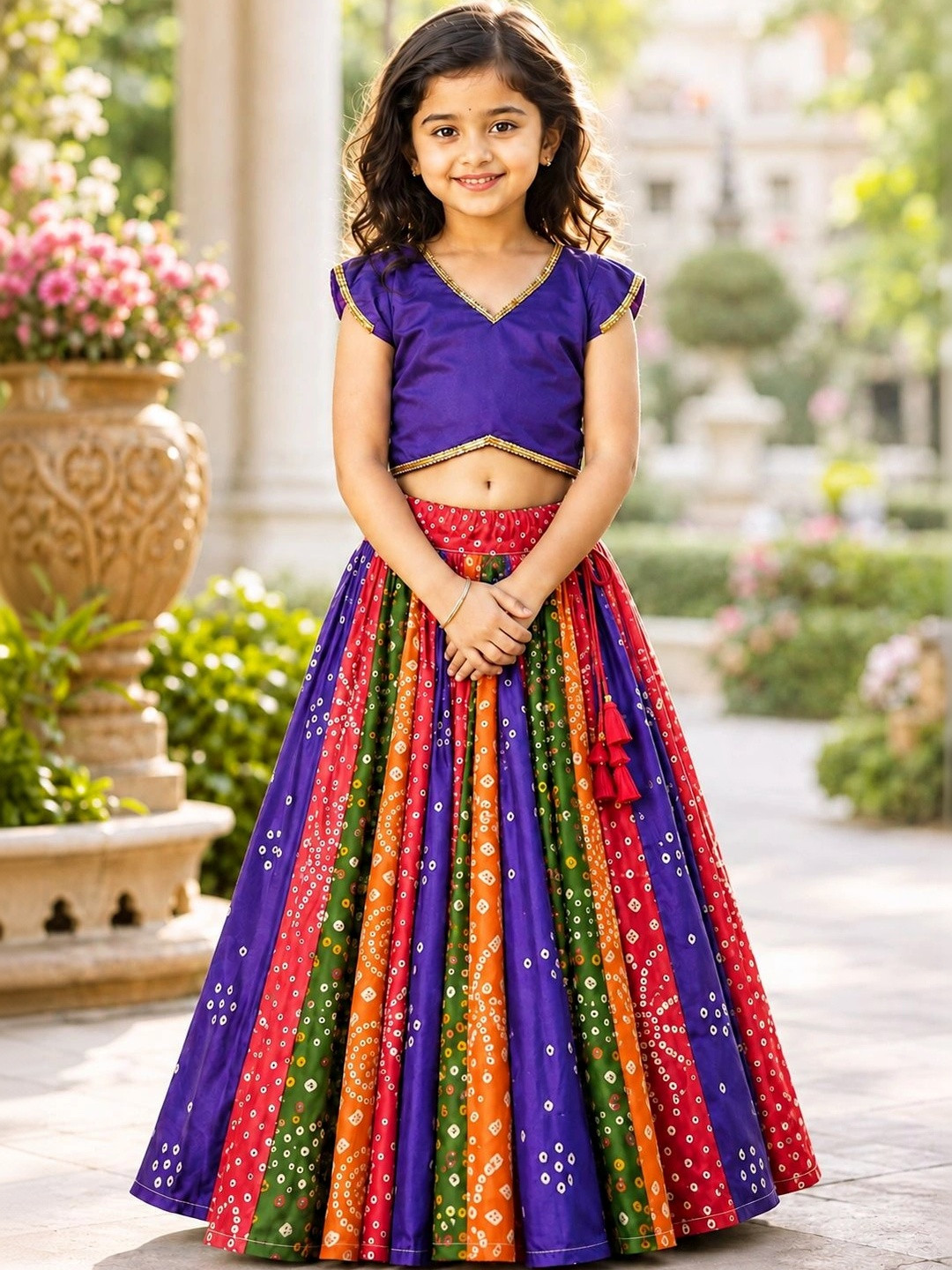Sangria Girls Beads and Stones Ready to Wear Lehenga &