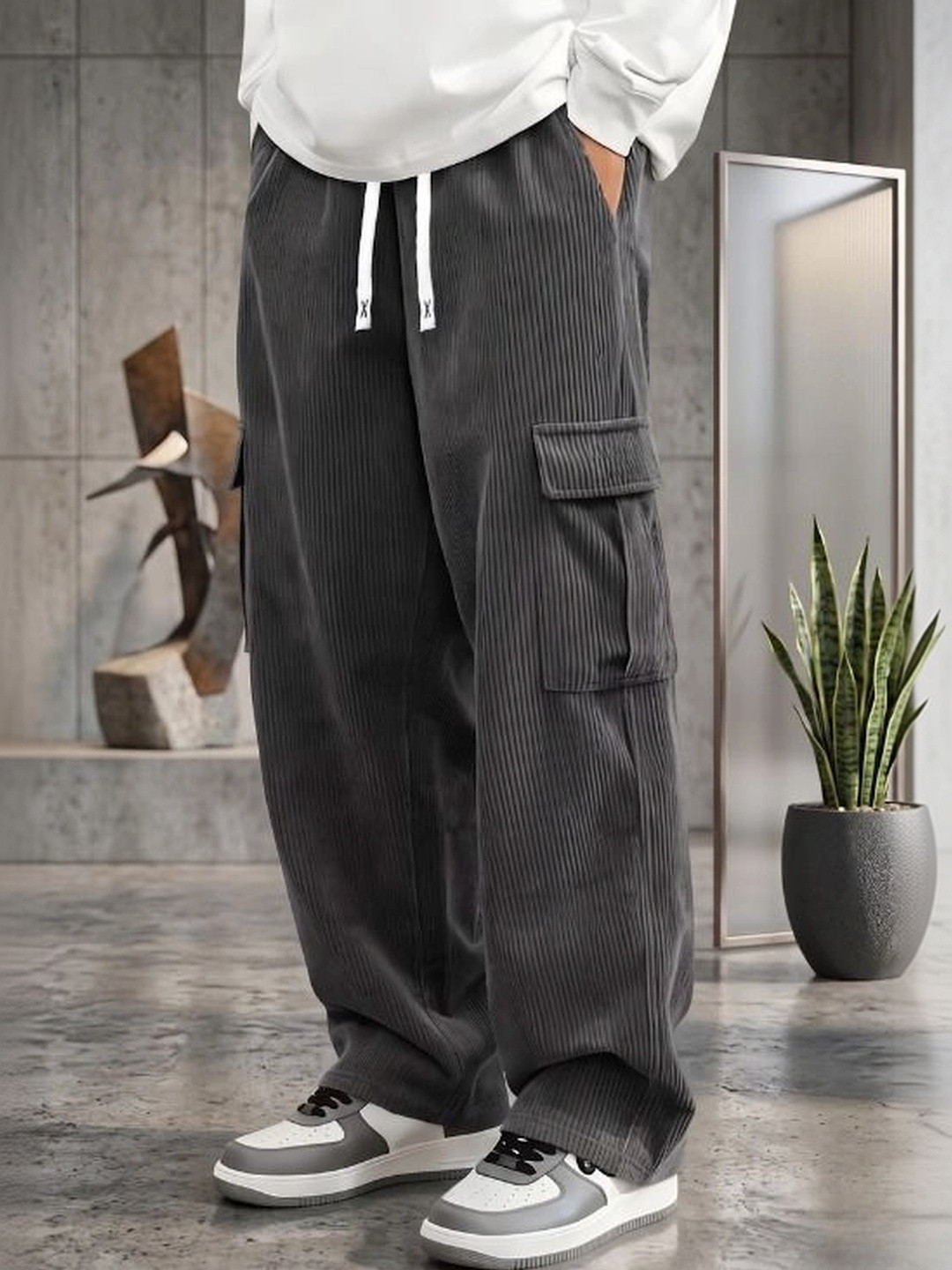 JexPuti Men Loose Fit Trousers