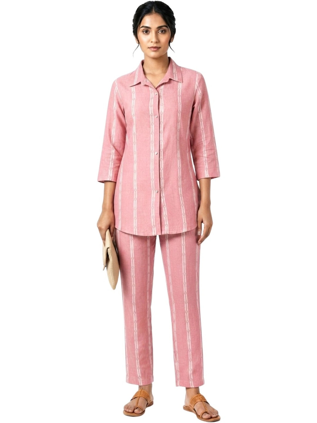 LAFURE Embroidered Top with Palazzos