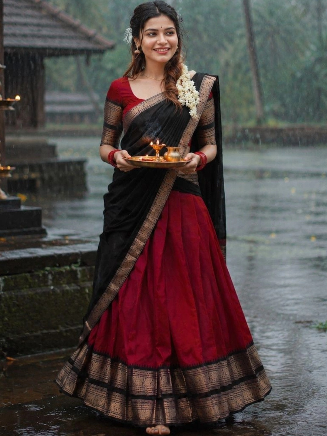 JIVUBA Ready to Wear Lehenga & Unstitched Blouse With Dupatta