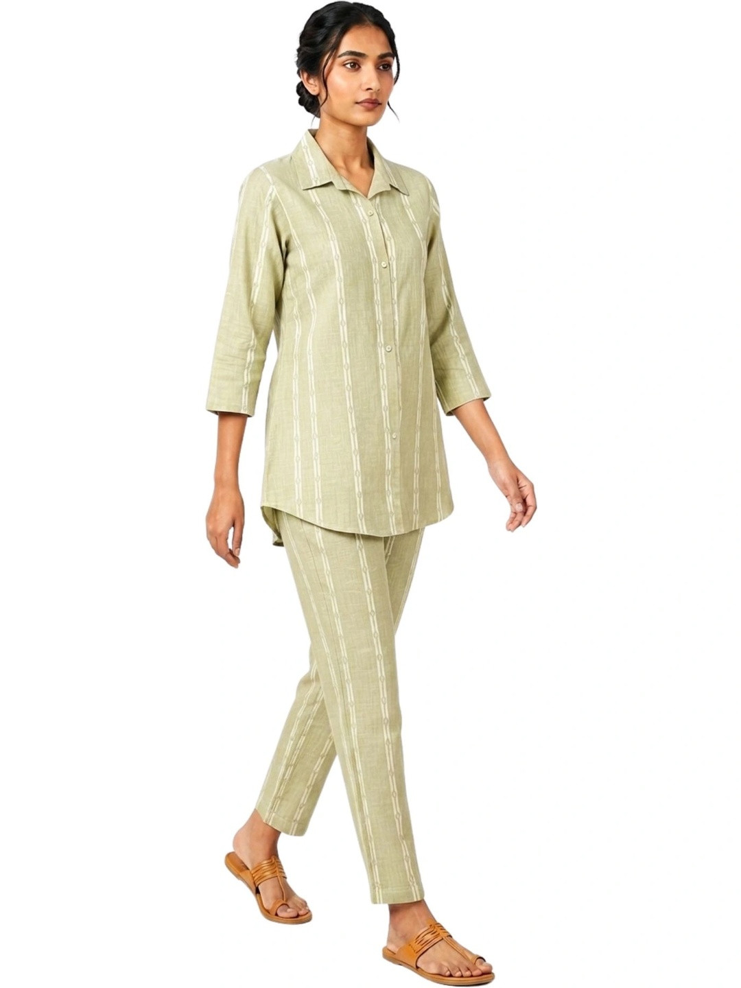 LAFURE Embroidered Top with Palazzos