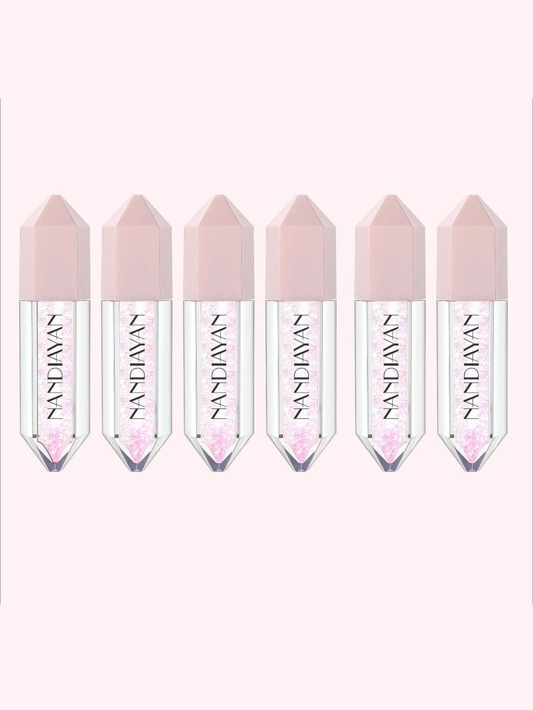 nandiayan Set Of 6 Smudge Proof Diamond Mini Lip Gloss - 1.5 ml Each