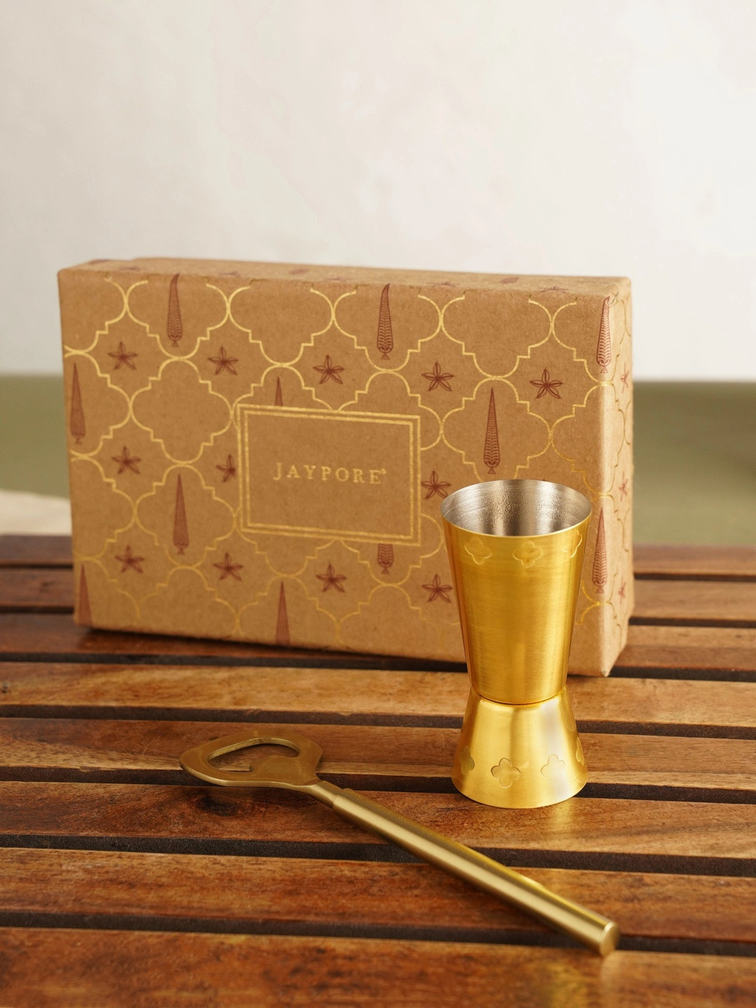 JAYPORE Gold-Toned Set of 2 Stainless Steel Barware Tool Sets