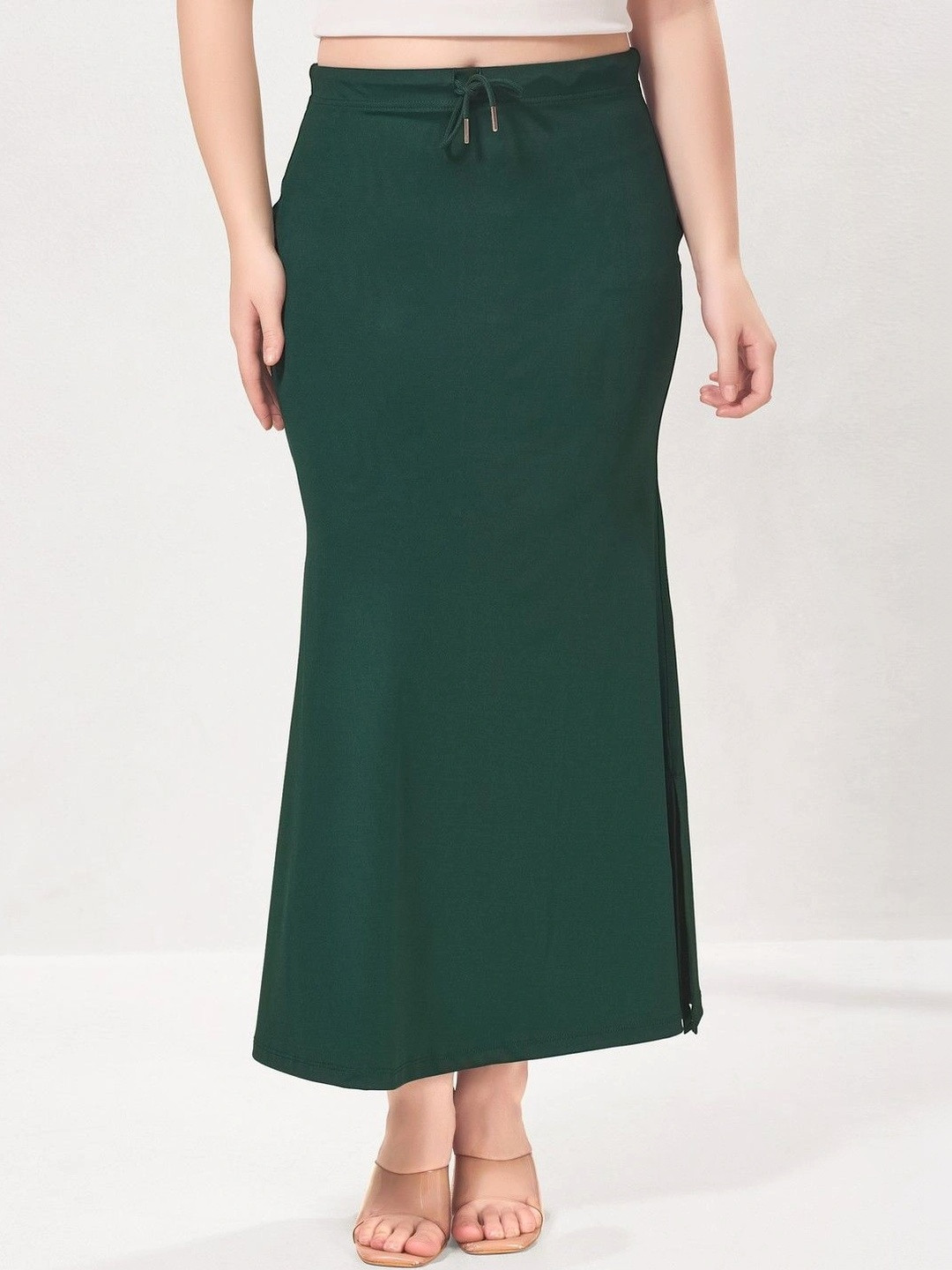 VAMAS - THE DESIGNER BLOUSES Green Women 220GSM Stretchable Mermaid Saree Shapewear