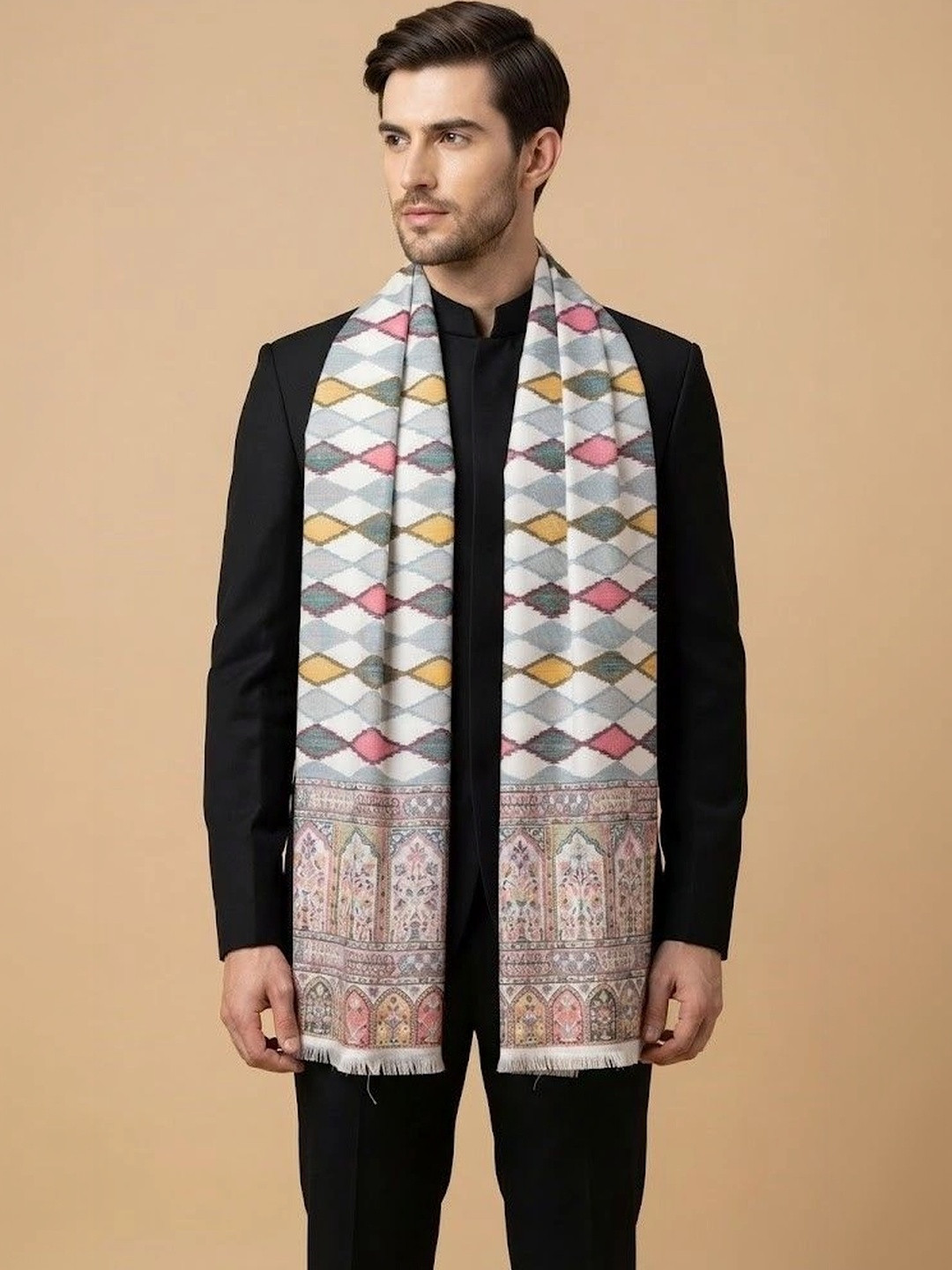 MUFFLY Men Woven Design Stole